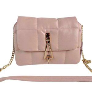 Topshop Triangle Lock Pink Quilted Faux Leather Shoulder Bag NEW Barbiecore NWT
